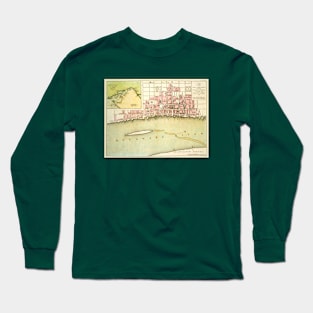 Antique Map of Philadelphia,  Pennsylvania by Benjamin Easburn Long Sleeve T-Shirt